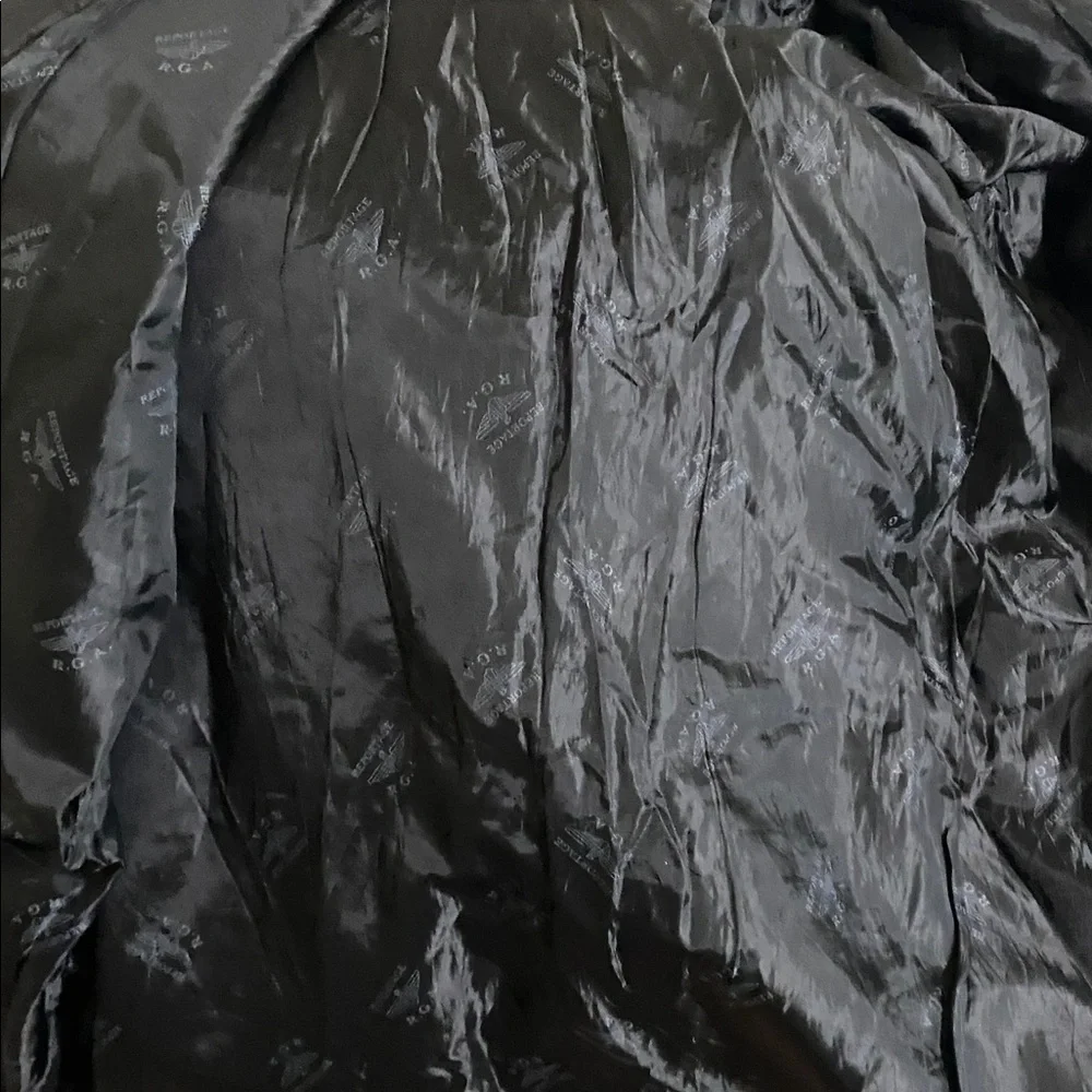 R.G.A Reported Black Leather Jacket coat men’ button down retro Y2K vintage XL